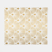 Art Deco Muster. Nahtloser weißer und goldener Hin Fleecedecke (Vorderseite (Horizontal))