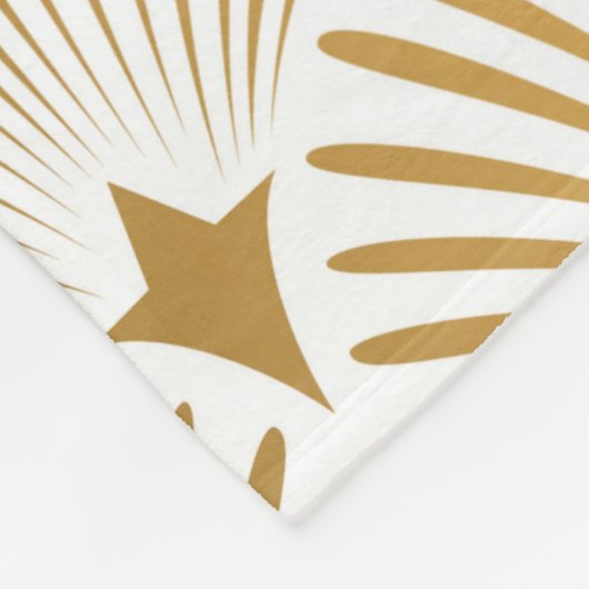 Art Deco Muster. Nahtloser weißer und goldener Hin Fleecedecke (Ecke)