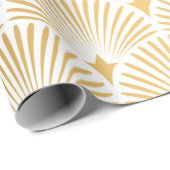 Art Deco Muster. Nahtloser weißer und goldener Hin Geschenkpapier (Rolleneckpunkt)