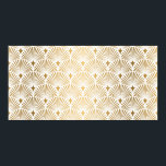 Art Deco Muster. Nahtloser weißer und goldener Hin Poster<br><div class="desc">Art Deco Muster. Nahtloser weißer und goldener Hintergrund. Metallische Muscheln oder Waagen verleihen einen Spitzenschmuck. Minimalistische geometrische Konstruktion. Vintage Linien. Motive aus den 1920-30er Jahren. Luxuriöse Oldtimerdekoration</div>