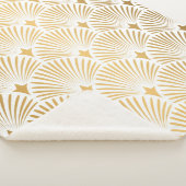 Art Deco Muster. Nahtloser weißer und goldener Hin Sherpadecke (3/4)