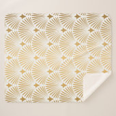 Art Deco Muster. Nahtloser weißer und goldener Hin Sherpadecke (Vorderseite (Horizontal))