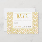 Art Deco Muster Response Card RSVP Karte (Vorderseite)