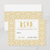 Art Deco Muster Response Card RSVP Karte (Vorne/Hinten)