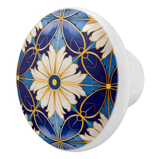 Art Deco Muster Schubfach Keramikknauf (Rechts)