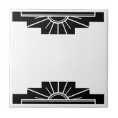 Art Deco Muster schwarz Fliese (Vorderseite)