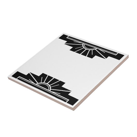 Art Deco Muster schwarz Fliese (Seite)