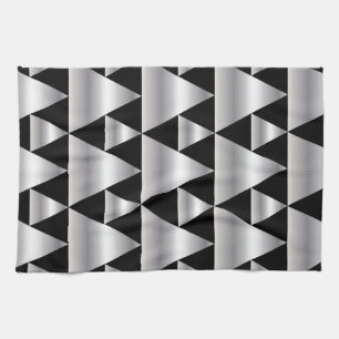 Art Deco, Muster, Silber, Schwarz, elegant, chic, Küchentuch