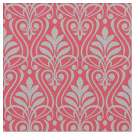 Art Deco Muster - Spanisch Grau am Paradies Pink Stoff