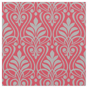 Art Deco Muster - Spanisch Grau am Paradies Pink Stoff