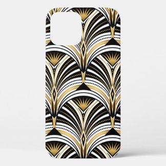 Art Deco Muster. Vintages Gold Schwarz-weiß Case-Mate iPhone Hülle