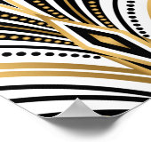 Art Deco Muster. Vintages Gold Schwarz-weiß Poster (Ecke)