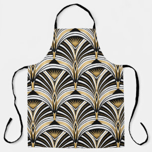 Art-Deco-Muster. Vintages Gold Schwarz-weiß Schürze