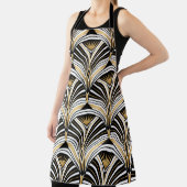 Art-Deco-Muster. Vintages Gold Schwarz-weiß Schürze (InSitu)