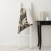 Art-Deco-Muster. Vintages Gold Schwarz-weiß Sherpadecke (Beispiel)