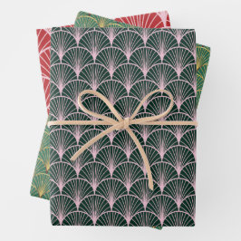 Art Deco Muster Weihnachten Geschenkpapier Set