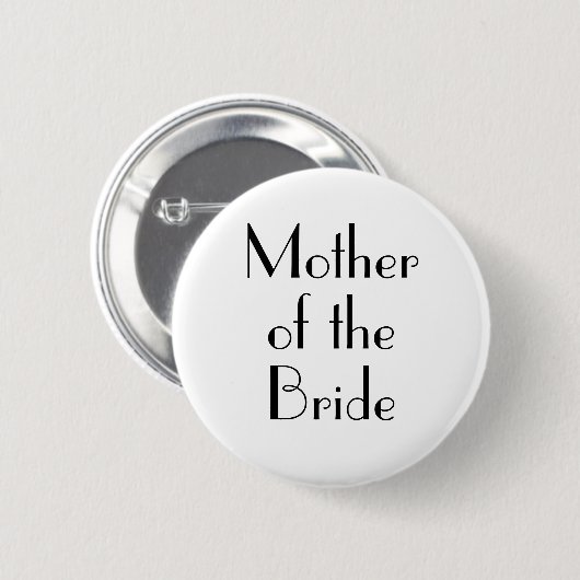 Art Deco Mutter der Braut Hochzeitsschaltfläche Button (Vorne & Hinten)