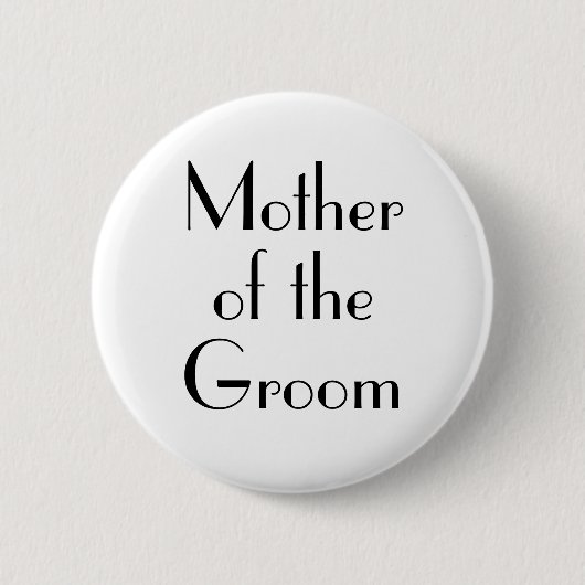 Art Deco Mutter des Groom Wedding Button (Vorderseite)