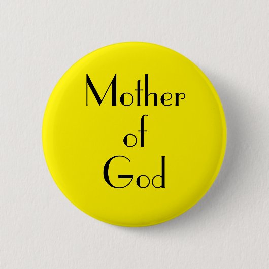 Art Deco Mutter Gottes Text Typografie Button (Vorderseite)