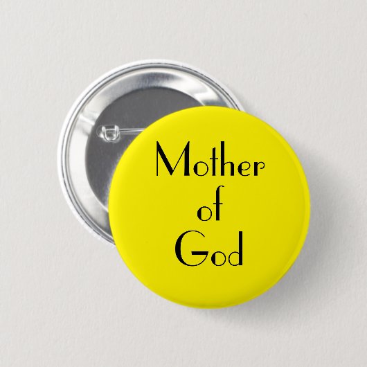Art Deco Mutter Gottes Text Typografie Button (Vorne & Hinten)