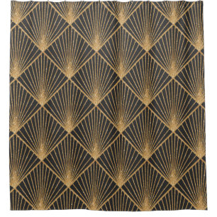 Art Deco Nahtlose geometrische Muster. Elegant Wal Duschvorhang