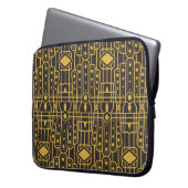 Art Deco nahtlose luxuriöse geometrische Muster. G Laptopschutzhülle (Vorderseite Links)