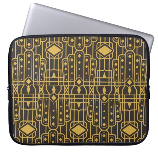 Art Deco nahtlose luxuriöse geometrische Muster. G Laptopschutzhülle (Vorderseite)