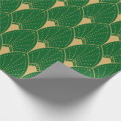 Art Deco Nahtlose Muster Gold und Grün Geschenkpapier (Ecke)