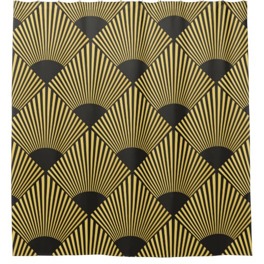 Art Deco nahtloses Muster Duschvorhang (Vorderseite)