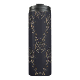 Art Deco nahtloses Muster. Hintergrund im Vintage- Thermosbecher