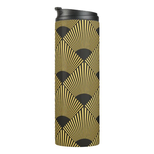 Art Deco nahtloses Muster Thermosbecher (Nach rechts gedreht)