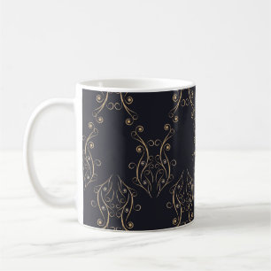 Art Deco nahtloses Muster. Vintage-Hintergrund mit Kaffeetasse