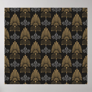 Art Deco: Nahtloses Vintages Hintergrundbild Poster
