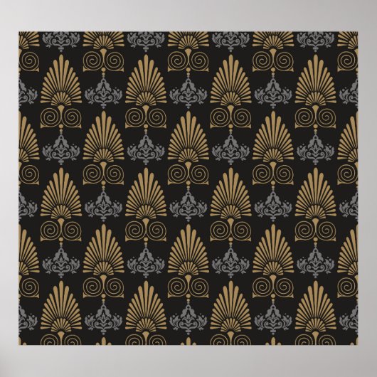 Art Deco: Nahtloses Vintages Hintergrundbild Poster (Vorne)