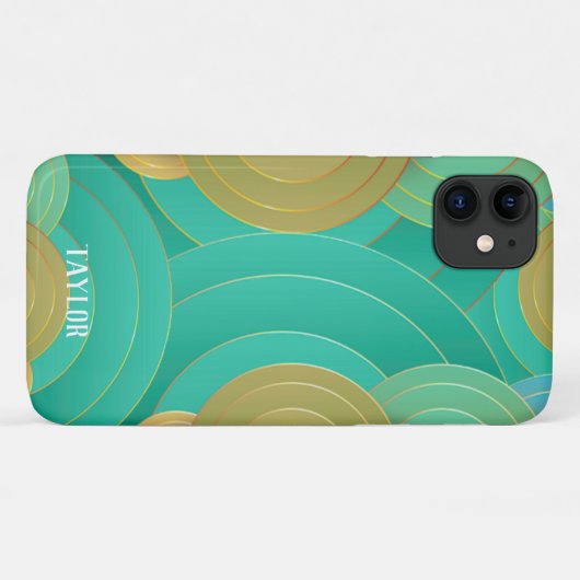 Art Deco Name Personalisiert Case-Mate iPhone Hülle (Rückseite (Horizontal))