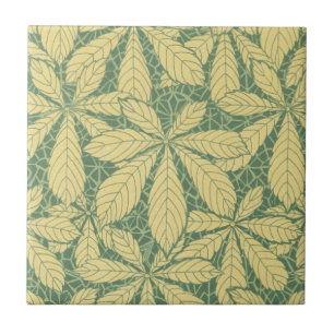 Art Deco Natur Blätter Blattwerk Muster Kunst Fliese