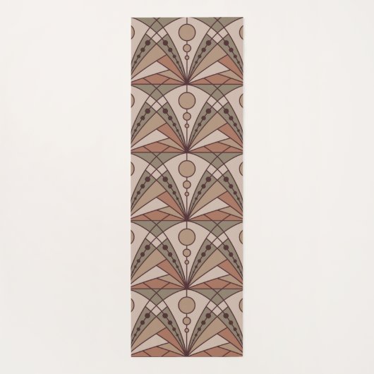 Art Deco (natürliche Terracotta-Farbtöne) Yogamatte (Rückseite)