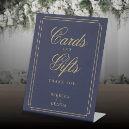 Art Deco Navy Blue und Gold Cards und Geschenke Sockelschild