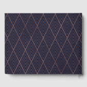 Art Deco Navy Gold Custom Wedding Gästebuch (Rückseite)