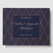 Art Deco Navy Gold Custom Wedding Gästebuch (Vorderseite)