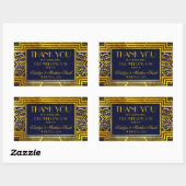 Art Deco Navy Gold Geometric Modern Rechteckiger Aufkleber (Blatt)