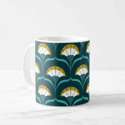 Art Deco Nelken Kaffeetasse (Vorderseite Links)