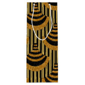 Art Deco New Year | Imitate Gold Glitzer & Black Geschenktüte Für Weinflaschen (Rückseite)