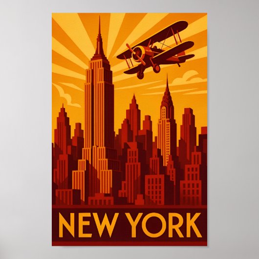 Art deco New York poster print (Vorne)