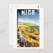 Art Deco Nice Côte d'Azur Postkarte (Vorne/Hinten)