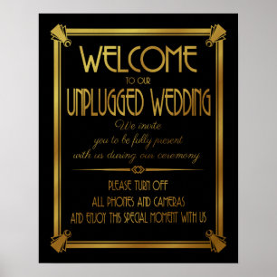 Art Deco nicht verbunden Hochzeit GATSBY Print GOL Poster