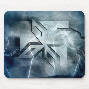 Art Deco Ninja Star Icon Blitzüberlagerung Mousepad