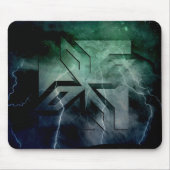 Art Deco Ninja Star Icon, Galaxy Blitzüberlagerung Mousepad (Vorne)
