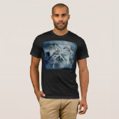 Art Deco Ninja Star Icon, Galaxy Blitzüberlagerung T-Shirt (Vorne ganz)