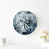 Art Deco Ninja Star Icon Stone Lighting Overlay Große Wanduhr (Zuhause)